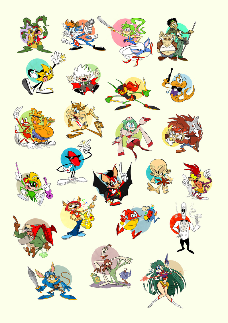 Illustration for article titled Classic Video Game Protagonists As Wacky Cartoon Characters